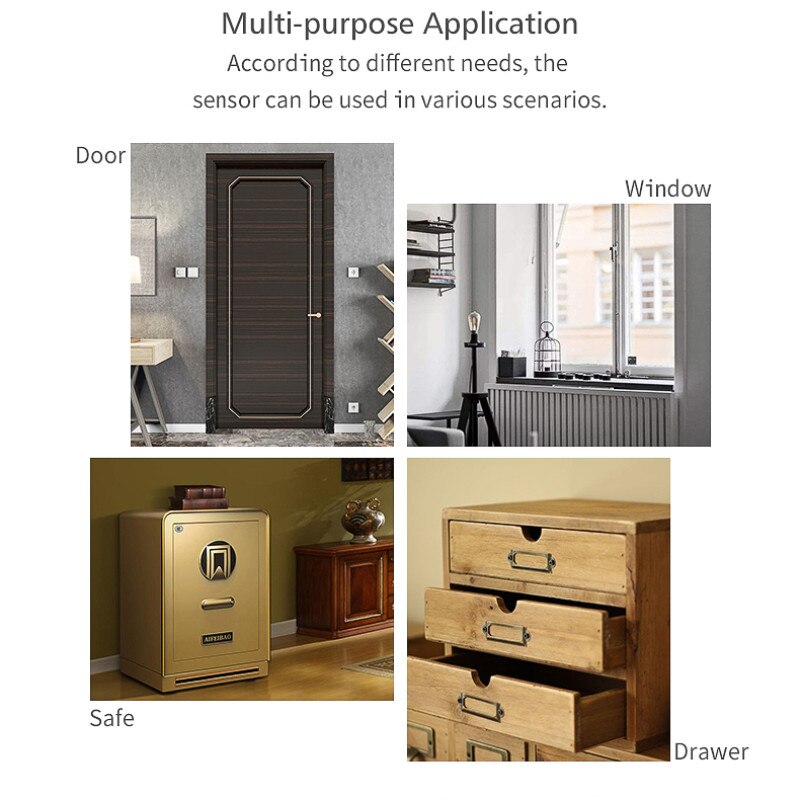 Tuya Smart WiFi Door Sensor Door Open/Closed Detectors Switch Window Sensor Smart Home Smart Life Security Alert Security Alarm