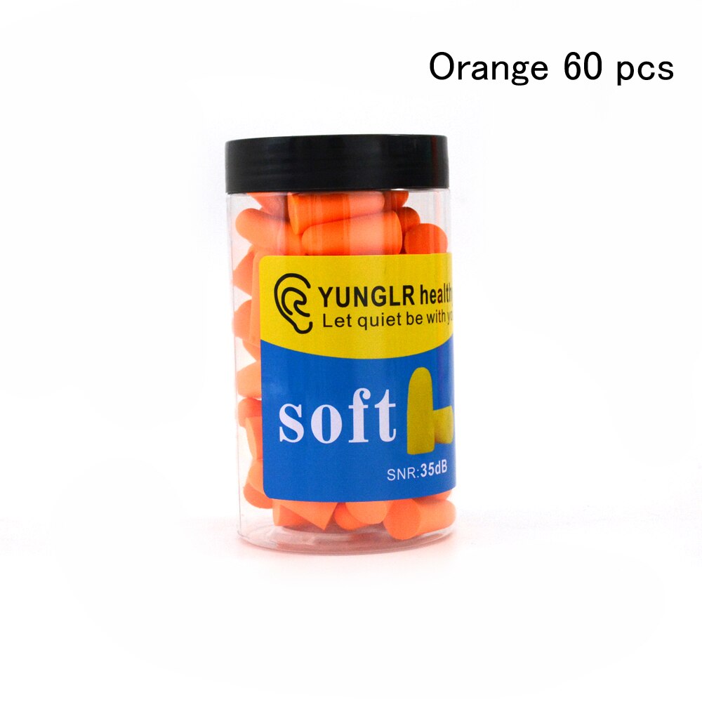 Masque de nuit pour les yeux, bouchons d&#39;oreilles, bande pour couvrir les yeux, réduction du bruit, mousse de sommeil: Orange 60 pcs