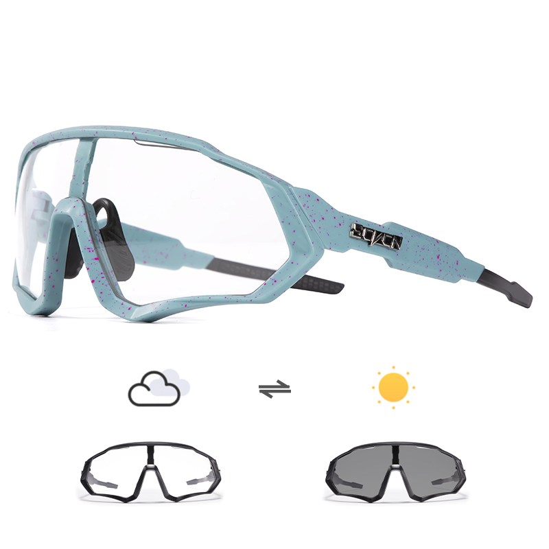 Scvcn gafas fotocromáticas para ciclismo, gafas de sol geniales para bicicleta, gafas deportivas para bicicleta, gafas para ciclismo de montaña UV400 MTB Road, conducción para hombres: Morado