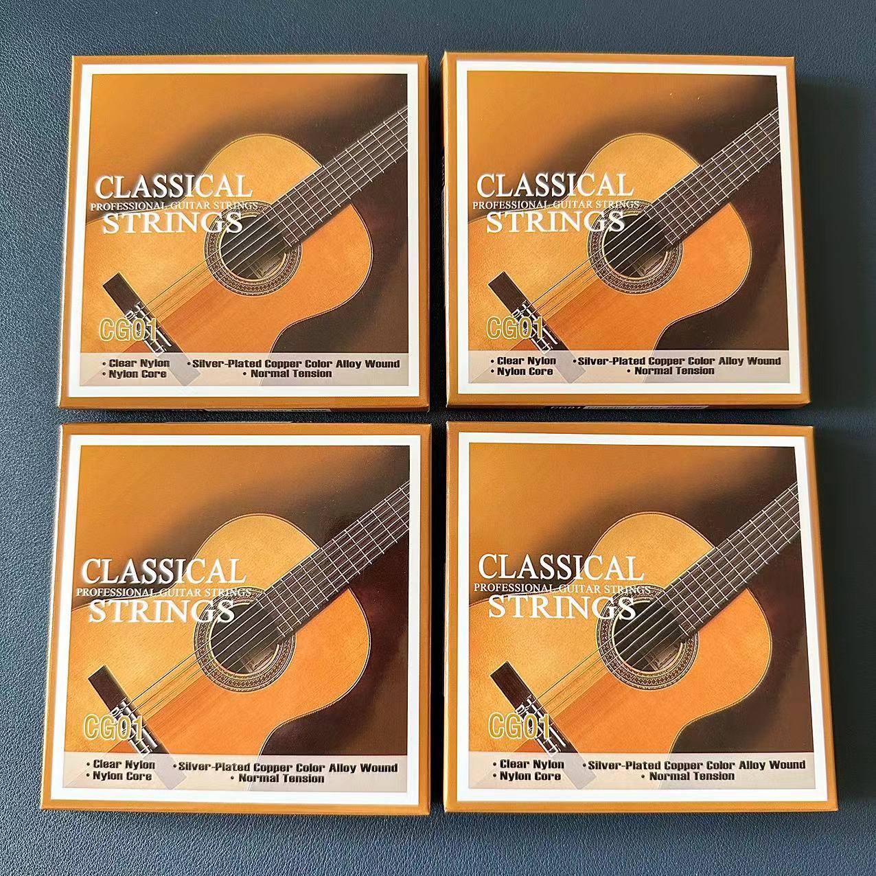 Cordes de guitare classique - Basses à noyau en nylon - Alliage de cuivre plaqué argent - Tension normale / Jeu de 6 cordes (028-043): Gris clair
