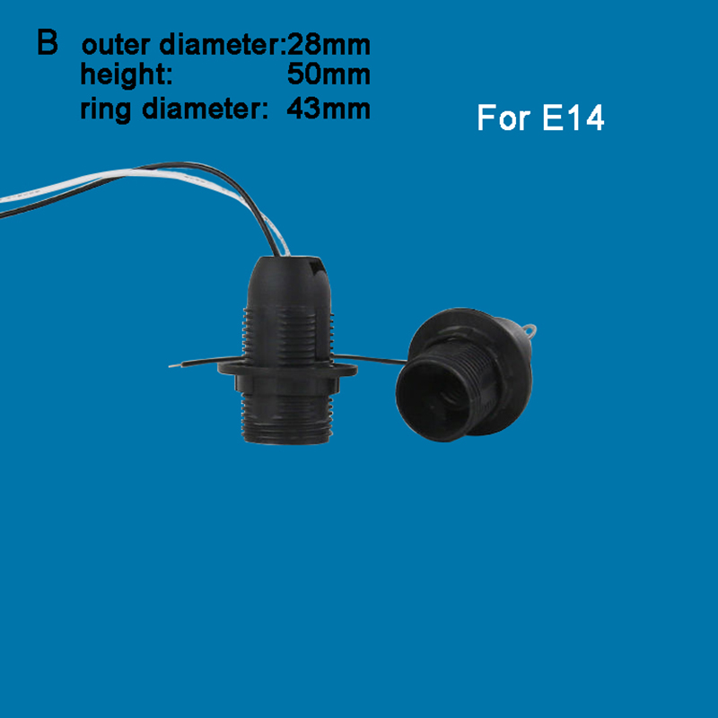 E14 E12 B22 E10 Soporte de casquillo de base de tornillo para bombilla de lámpara de luz: Negro