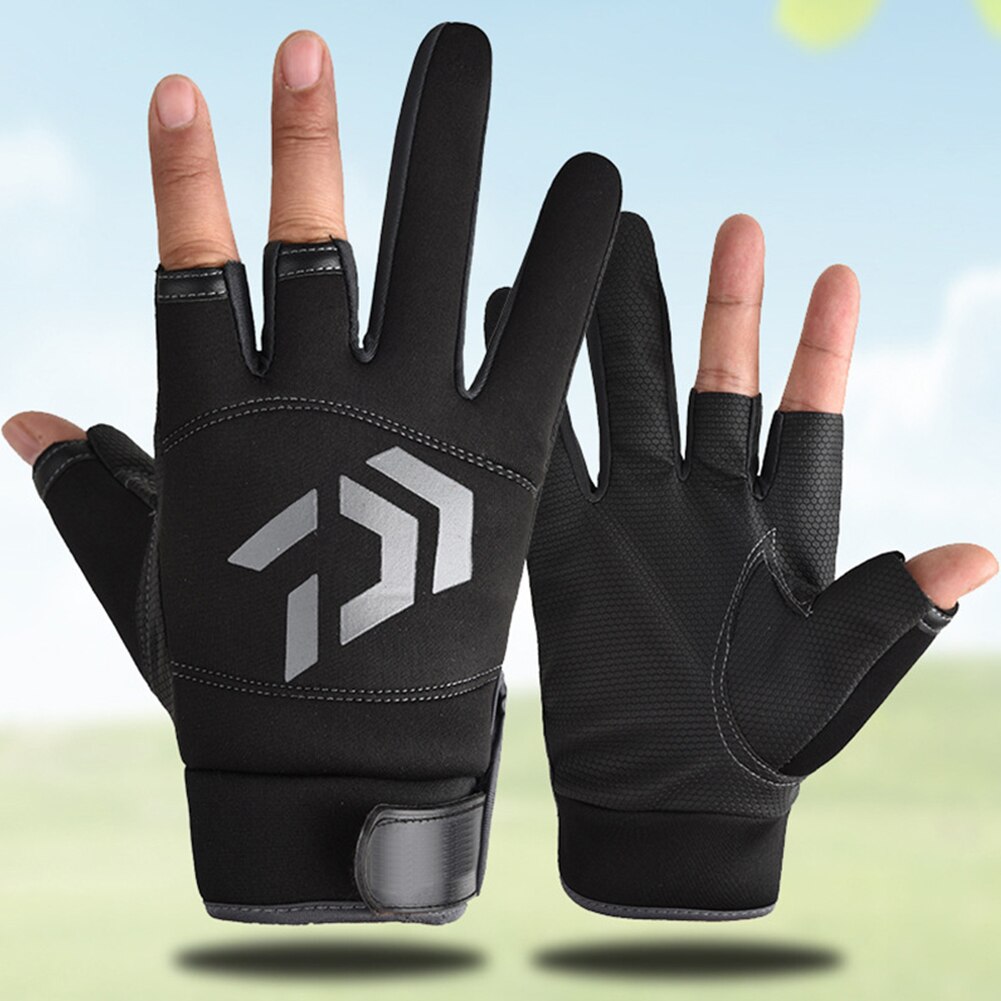 Gants de pêche universels à motif de flèche coupée à 3 doigts, protection solaire respirante pour l&#39;extérieur, gants antidérapants, équipement de pêche