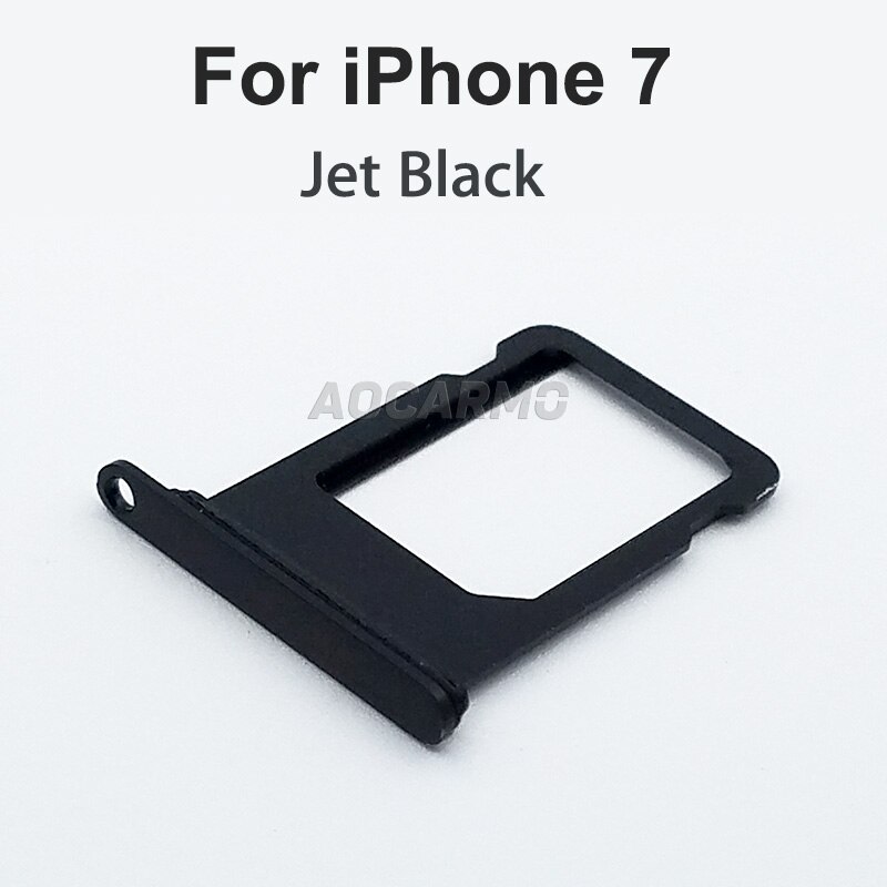 Porta cartão aocarmo, suporte de alumínio nano com junta de borracha para substituição em iphone 7 7 p 7 plus: For i7 Jet Black