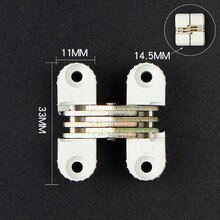 6*Hidden Hinges Plastic + Iron Invisible Folding Door Barrel Cross Hinge Plastic Invisible Concealed Hinge