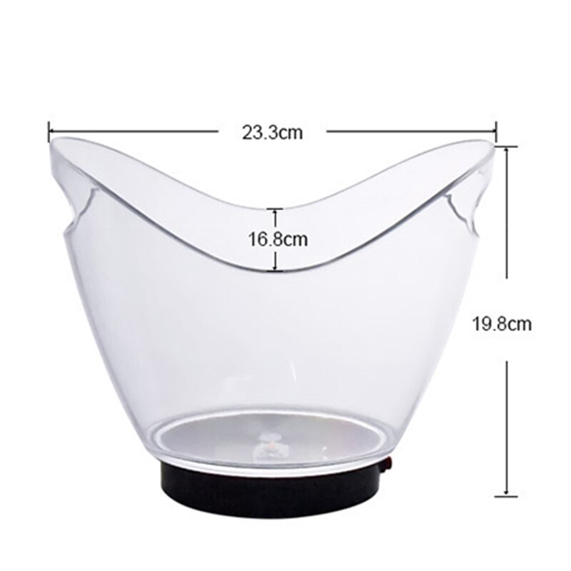 Portable Ice Bucket Waterproof 7 Color LED Ice Bucket Nightclub Bar Party Champagne Wine Bucket Transparent Light Wine Barrel