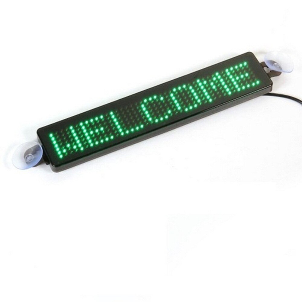 12V Auto Led Programmeerbare Teken Bewegende Scrolling Bericht Display Board Scherm Ultra-Dunne Auto Bericht Display Board Naam tag: green