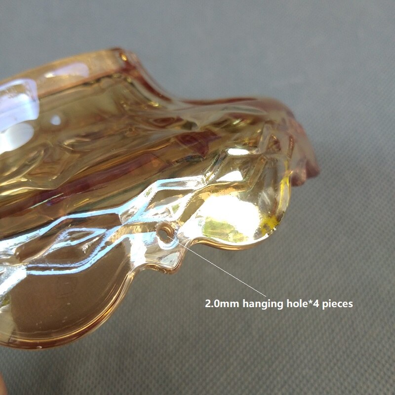 1 stk / lot 120 x 40mm europæisk stil krystal lampe cognac / rav arm blomst glasskål lysekrone tilbehør til bakkebelysning