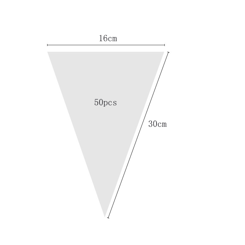 50pcs/Lot Party Cone Bags Clear Cone Plastic Candy Biscuit Bags DIY Candy Bag Wedding Favors Food Storage Organizer: SIZE B