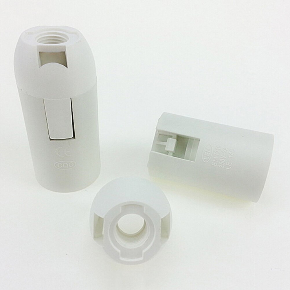 1PCS Small Screw E14 Plastic Socket Light Bulb Lamp Light Holder White Black Color Available