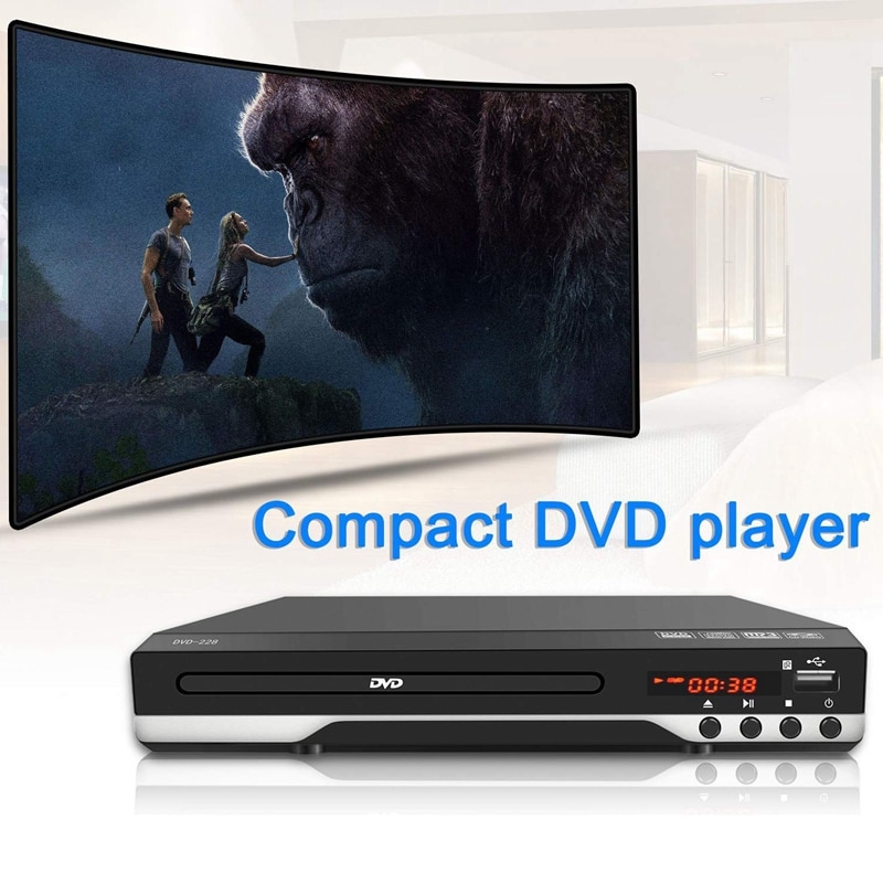 Draagbare Dvd-speler voor TV Home Ondersteuning Usb-poort Compact Multi Regio DVD/SVCD/CD Speler met Afstandsbediening controle