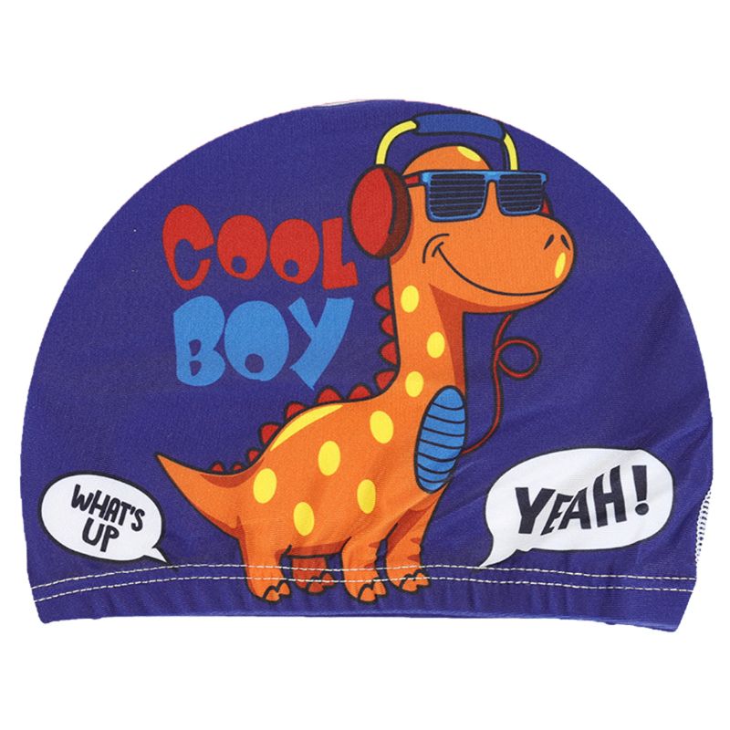 Gorros elásticos con estampado de dibujos animados para niños, deportivos, para piscina, para nadar: 3