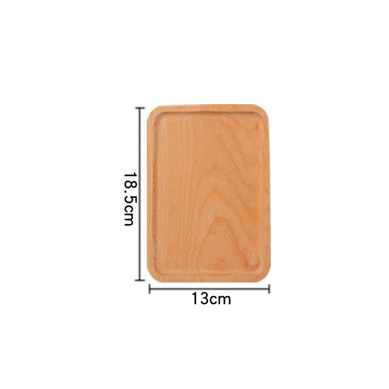 Beech Wood Cake Dishes Home Hotel School Dessert Serving Tray Wood Sushi Bread Plate Dinnerware Round/Square Wood Plate: JJ1276-18.5x13CM