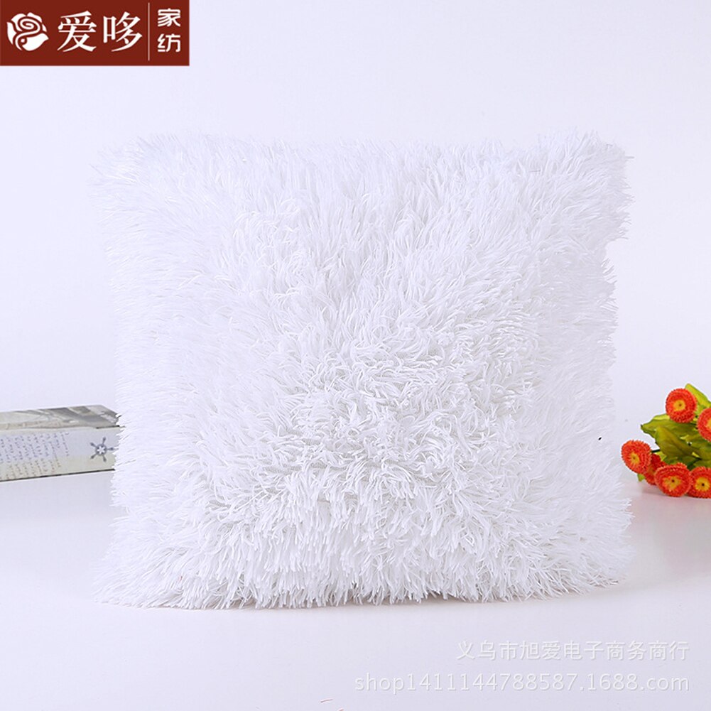 Housse de coussin en peluche solide | Taie d'oreiller en peluche décorative de maison, fourrure de voiture, canapé taille: A