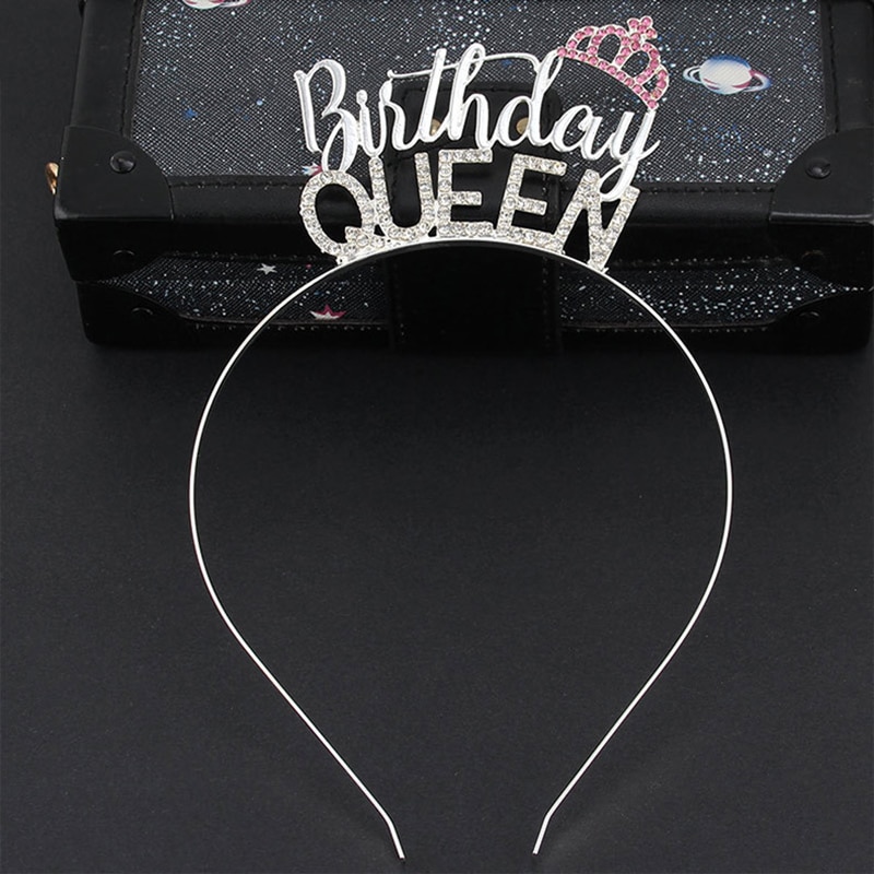 Anniversaire reine couronne diadème bandeau pour femmes filles heureux 30th 40th 50th 60th 70th 80th décorations de fête d'anniversaire faveurs
