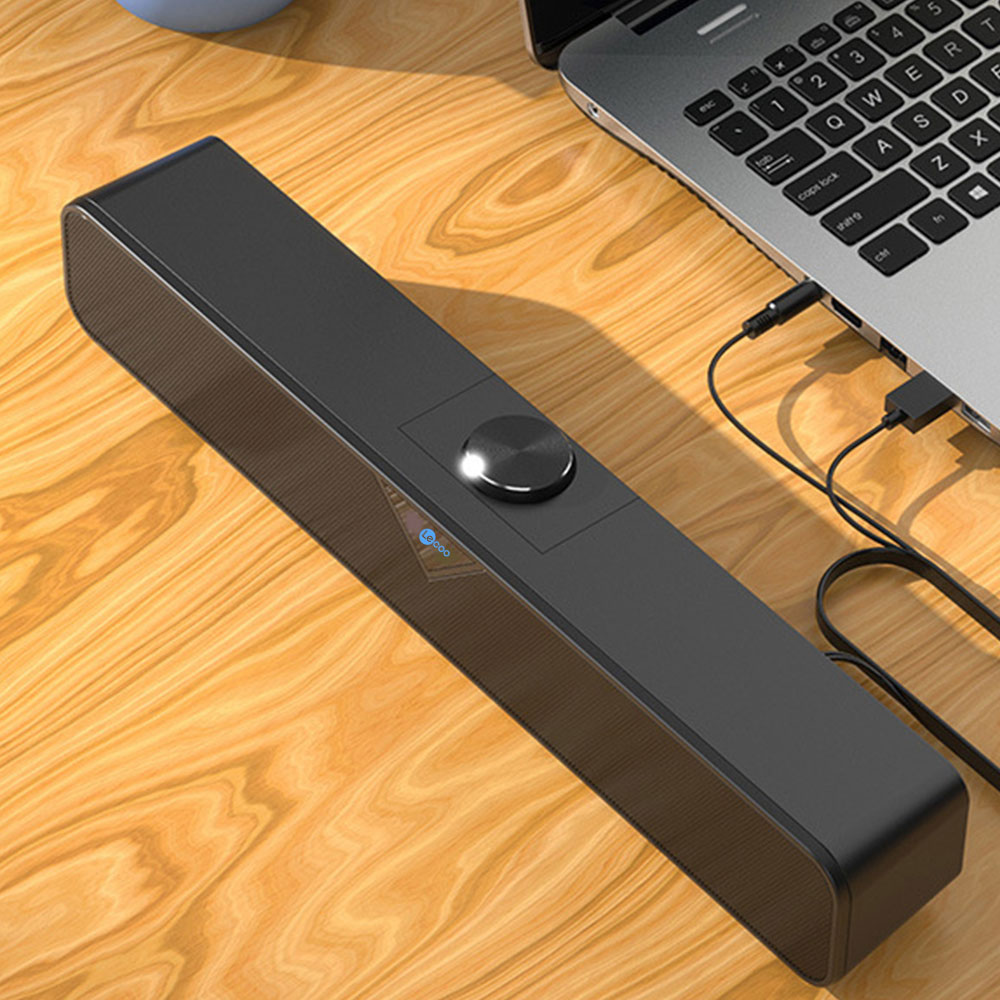 Lenovo Lecoo DS102 Bluetooth Computer Speaker USB Powered Wired Computer Sound Bar Mini Soundbar Speaker Subwoofer