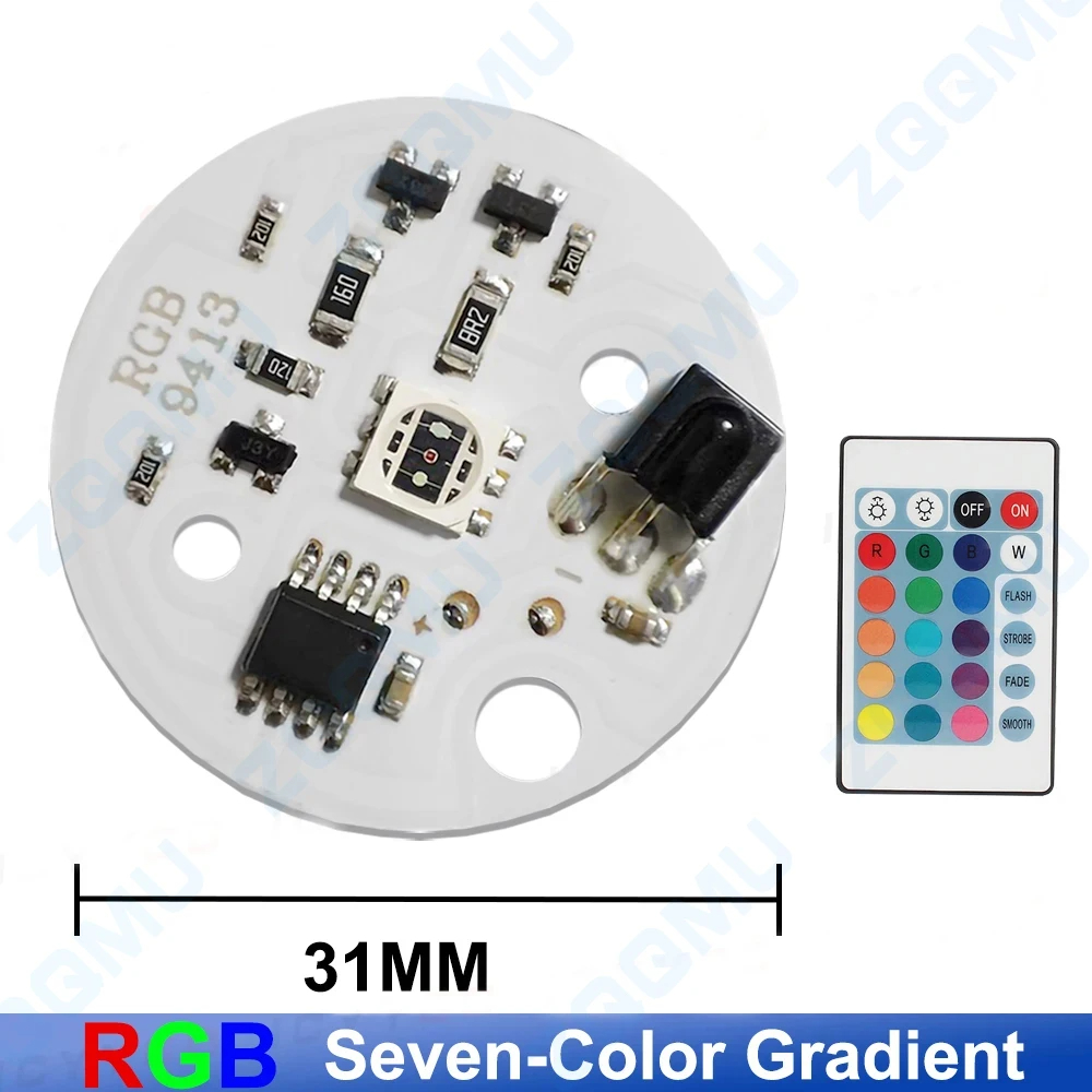1 stk. led  dc5v farverige gradient rgb lyspaneler 38mm lyskilder med fjernbetjening til gør-det-selv bøgetræslampe led scenelys