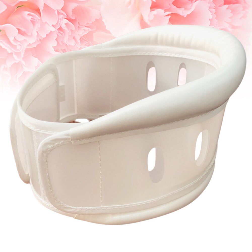 Breathable Neck Support Fixing Brace Wrap Cervical Collar for Stiff Neck Pain Relief Injury Recovery (White, Size)