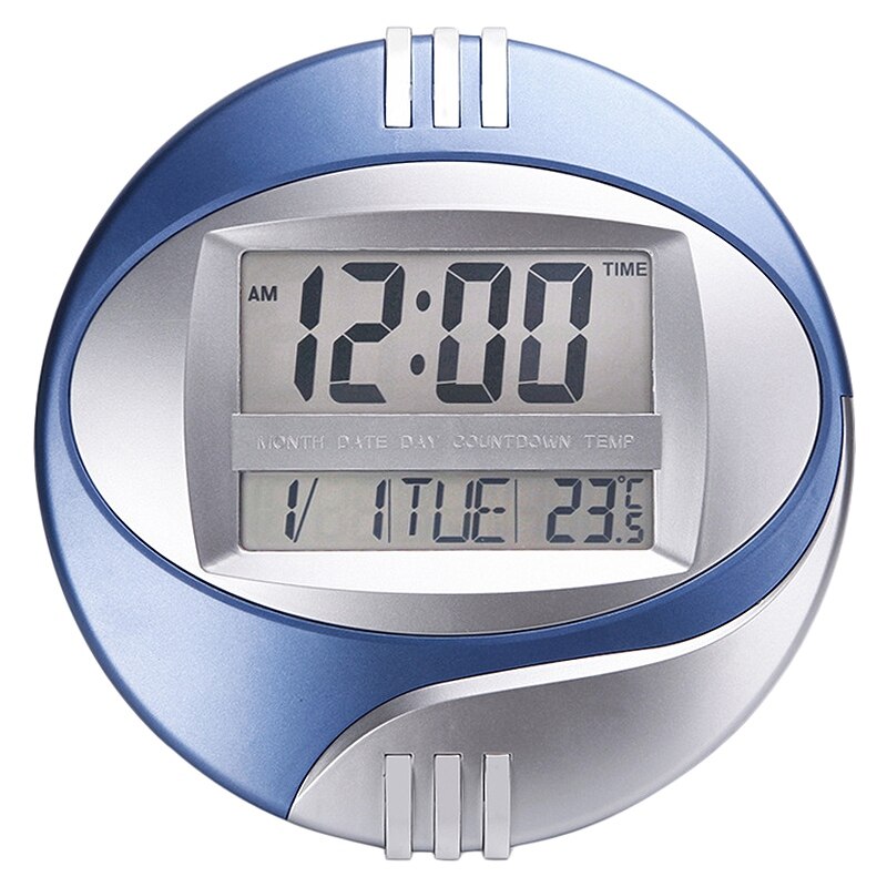 Number Display LED Electronic Wall Clock Snooze Table Clock Mute Bracket Clock Round LCD with Calendar Temperature: Default Title