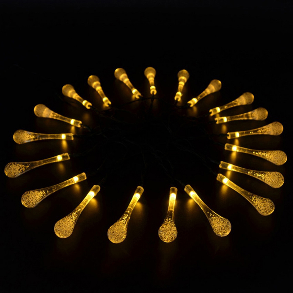 6m Wasser tropfen Solar- Lichterkette führte wasserdichte Außen dekoration Blumenkranz bunte Lichter Gebühr Weihnachten Hochzeits feier g