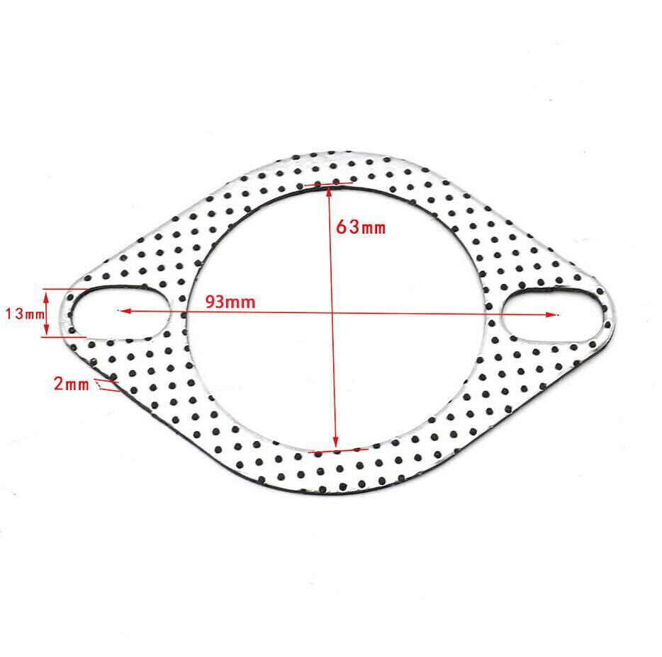 Junta de brida de tubo de escape reforzado para coche, 5 piezas, 2,5 ", 2 pernos
