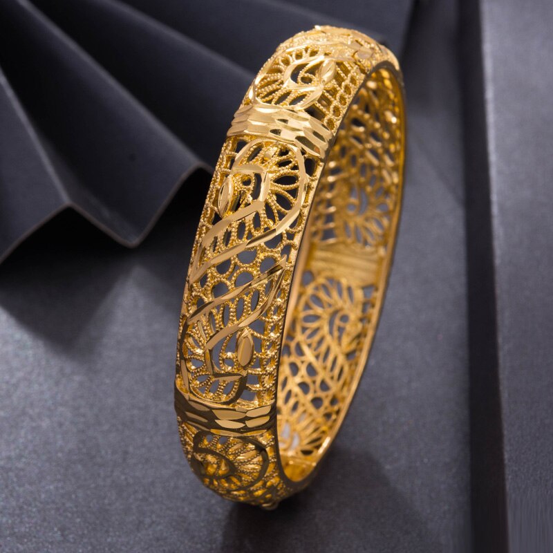 Wando 4 Stks/partij Top Dubai Gouden Kleur Armbanden Voor Vrouwen Meisje Nigeria Ghana Jamaica Guyana Bruiloft Nationale Sieraden