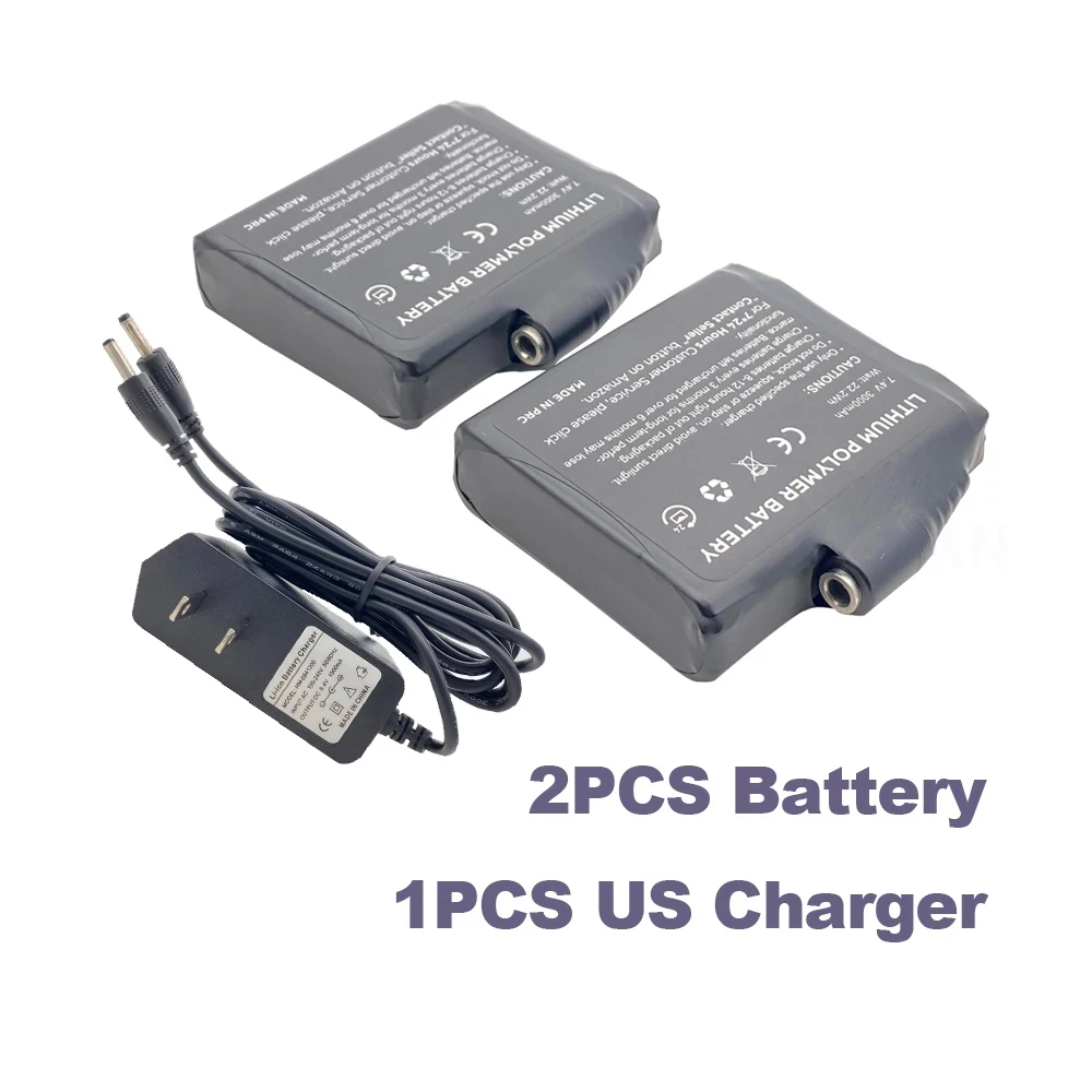 Winter Heated Socks Batteries 7.4V 3000mah 5V 5000mah Li-Polymer Battery Packs For Warm Gloves Clothes Hat Charger Power Bank: Gold