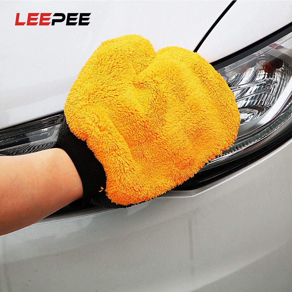 Herramientas de limpieza para el coche, guantes de microfibra para el lavado, cuidado del coche, absorción de agua, estilismo para el coche, felpa suave, accesorios para el coche, limpiador de polvo