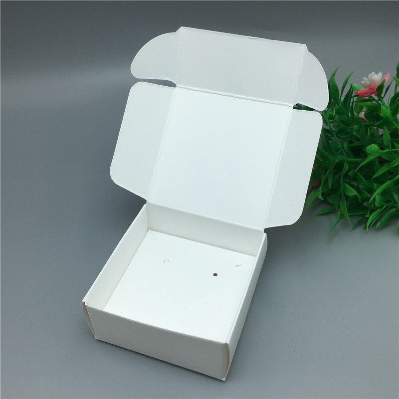 Cajas de embalaje de de avión de cartón de papel, conjunto de joyas, cajas Kraft, collar, colgante, pendiente, caja de exhibición: Blanco