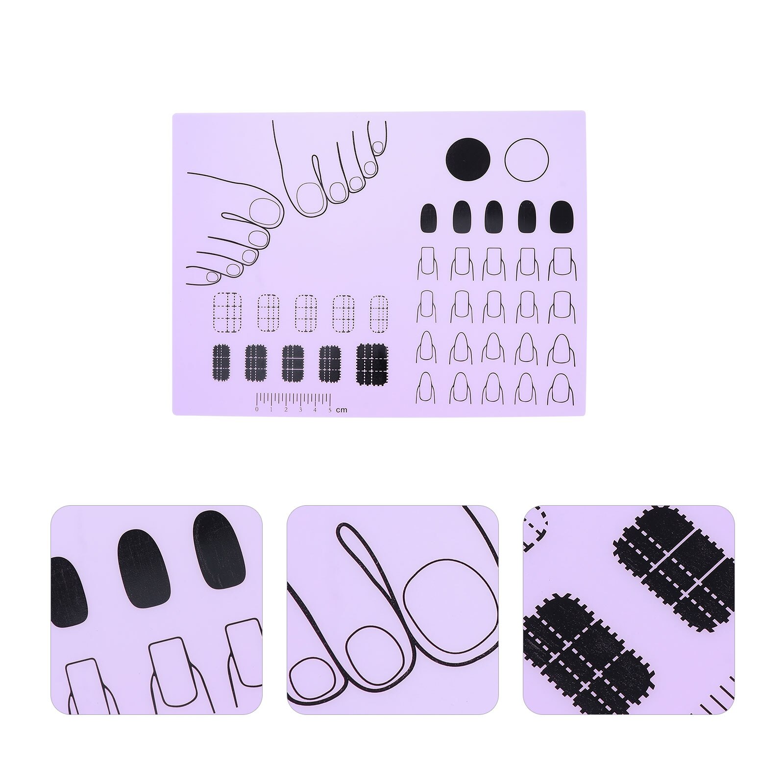 Acrylic Manicure Art Practice Mat Acrylic Nail Art Training Sheet DIY Tool: Purple