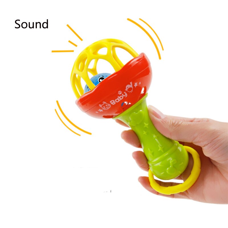 1Pc Rammelaars Baby Bijtring Baby Speelgoed Plastic Baby Pasgeborenen Hand Bell Rammelaar Stok Geluid Sensory Speelgoed Educatief Baby Speelgoed