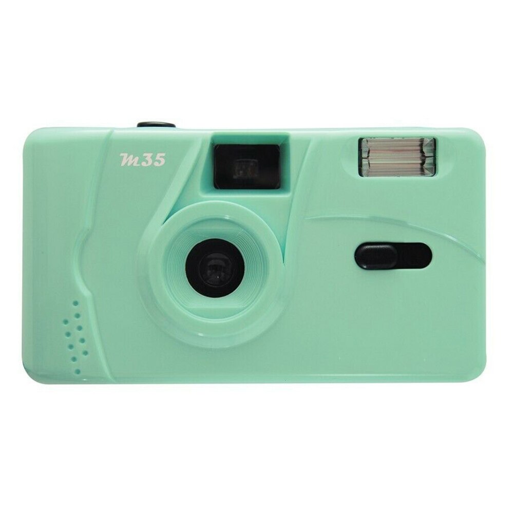 Vintage M35 35mm Manual Film Camera with Flash Function Reusable Non-Disposable Retro Film Machine Reusable Film Camera: Green