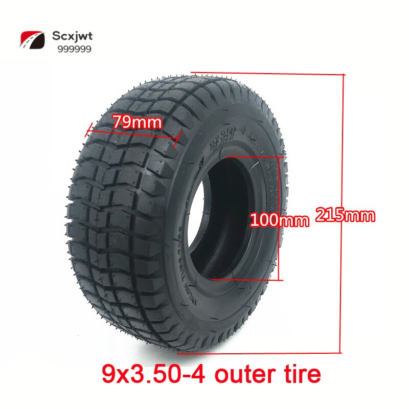 9 Inch Electric Car Tire 9x3.50-4 Electric Car Tire Mini Tricycle Thickened Inner and Outer Tire Explosion Proof Solid Tire: outer tyre