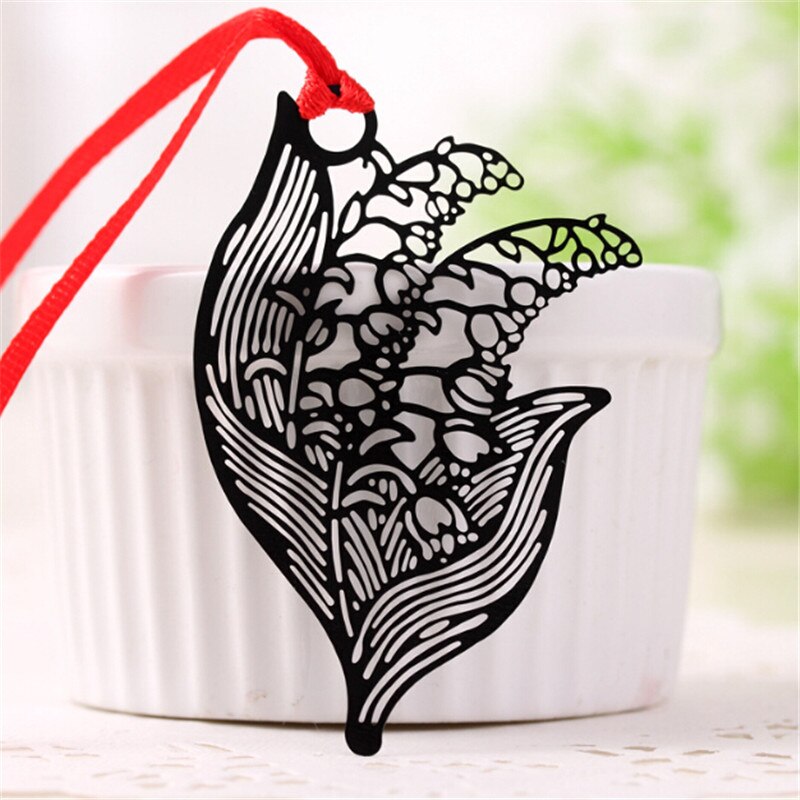 Bricolage mignon Kawaii noir papillon plume métal signet pour livre papier articles créatifs belle coréen papeterie paquet: 6