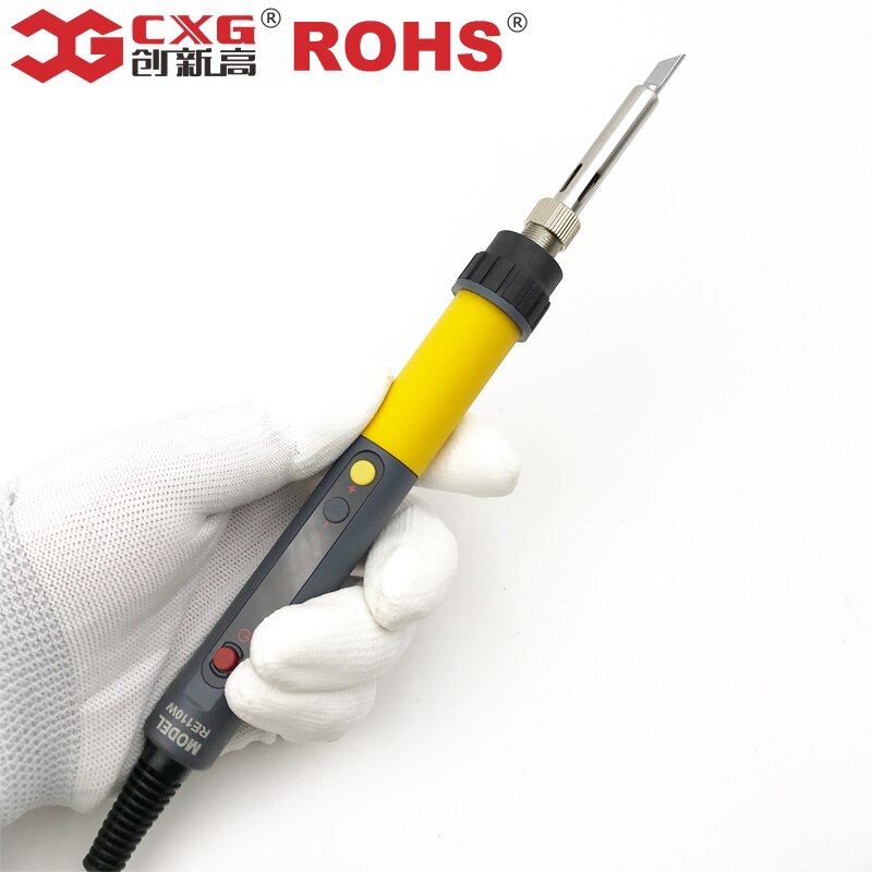 CXG ROHS Re60w/90w/110w LCD Temperature Digital LED Adjustable Electric Soldering Iron Solder Tips EU Plug +10pcs
