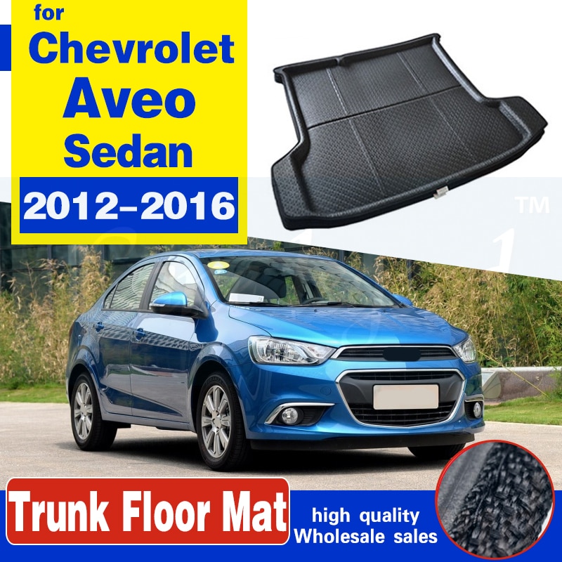 Auto Boot Cargo Liner Voor Chevrolet Aveo Sedan Kofferbak Floor Mat Lade Tapijt Modder Protector Non-Slip