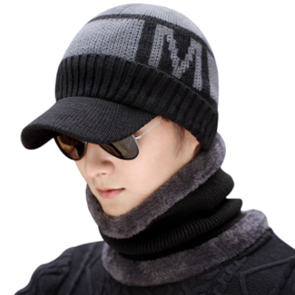 Classic Men Cycling Bike Wear Hats Breathable Bicycle Caps Free Size Outdoor Sports Ski Warm Simple Visor Knitted Casual Hats: Type 2 Color 3