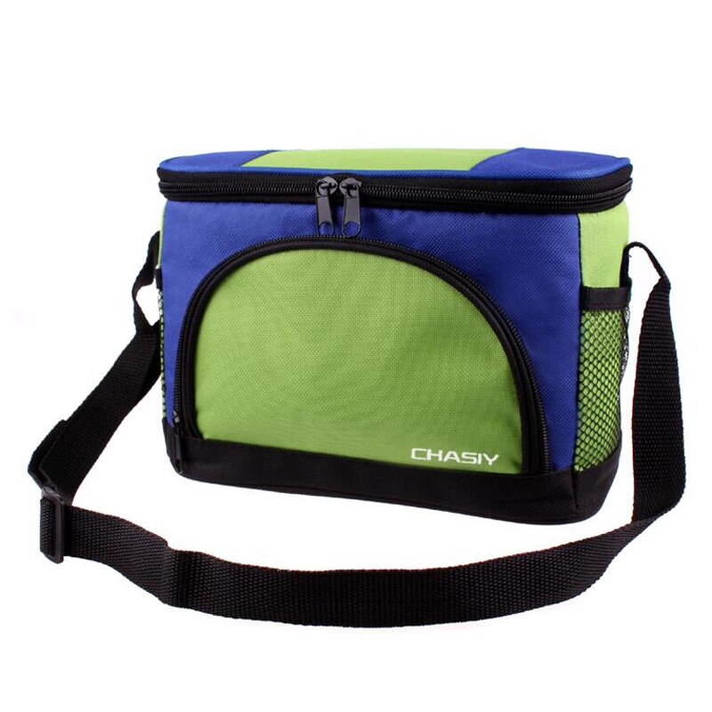 4,5 L Dicke Kühler Tasche Tragbare Wasserdichte Oxford Milch Eis Tasche Thermo Lunchbox Picknick Paket Lebensmittel Container Schulter Thermische tasche: Blau Grün