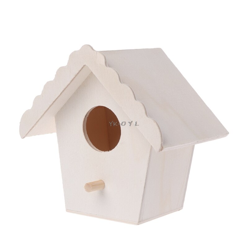 Bird Nest Natural Wood House Parrot Wall Mounted Hanging Birdhouse Garden Decor Birds Supplies