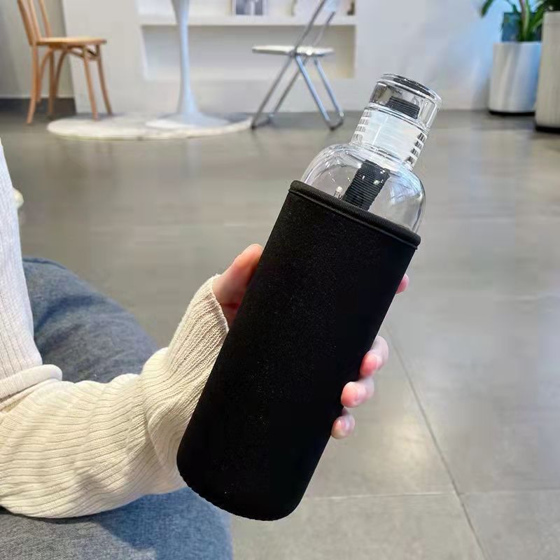 Time vandflaske 500ml plastik drikkedunk med ærme bærbar lækagesikker rejse sport kop drikkevarer