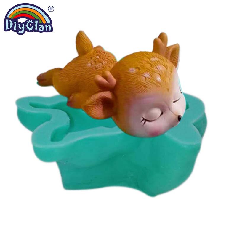 Molde de silicona modelo ciervo SICA para hacer jabón de velas, serie Animal, molde de arcilla del molde para pastel de Fondant, herramientas de decoración de Chocolate y cemento: S0650XL