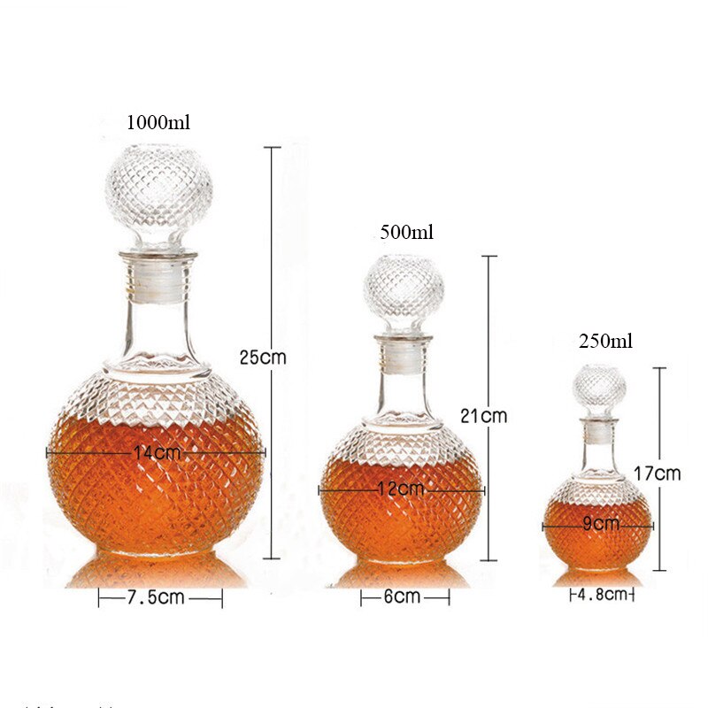 Home Bar Round Ball Shape Crystal Whiskey Wine Beer Drinking Glass Bottle Decanter Whiskey Liquor Carafe Water Jug Barware Tools