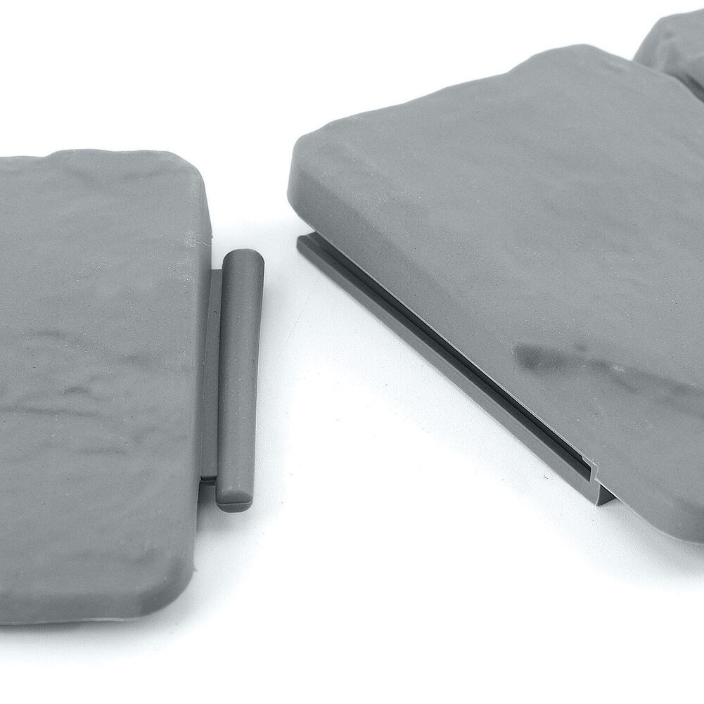 10 Pcs Folding Landscape Gray Plastic Flower Fence-Path Garden Plant Border Edging Lawn Imitation Stone Fence Grounding Fence