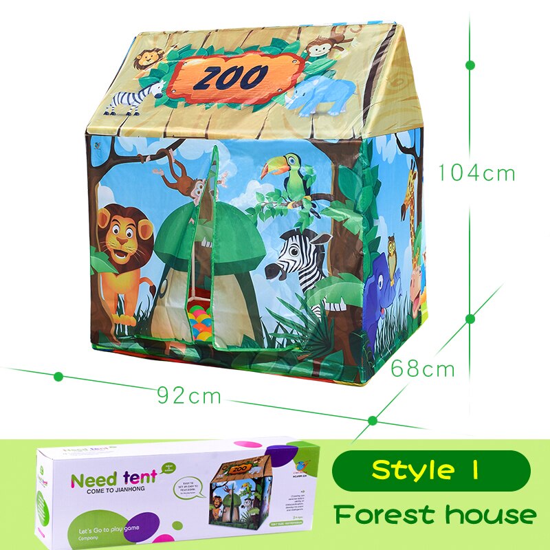 Casa de tienda portátil de dulces de Navidad, habitación pequeña de muñeca de circo, para niños, juguete para interior y exterior, tienda con forma de castillo, decoración: Forest shop