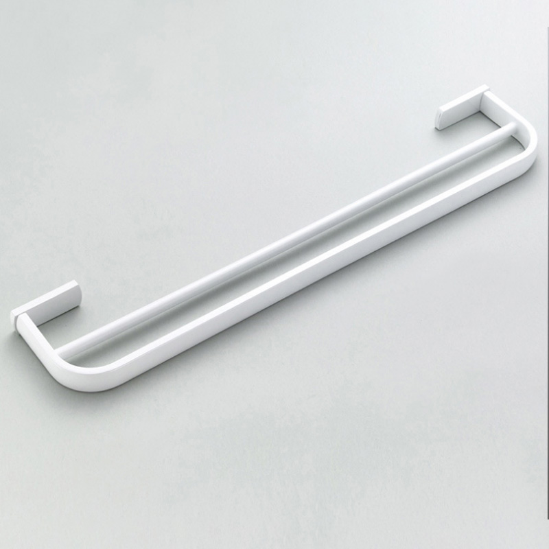 Toallero de baño blanco de latón , colgador de toallas doble montado en la pared, estante para Lavaroty, cocina, baño, Hotel, 57 CM