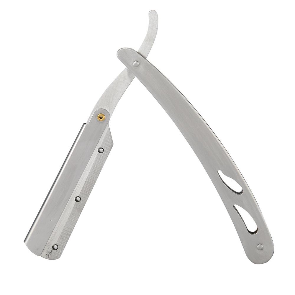 Barber Blade Straight Edge Razor Stainless Steel Salon safety Folding Shaving Hair Cutting Clipper Colorful Shaving Tool: Silver 01