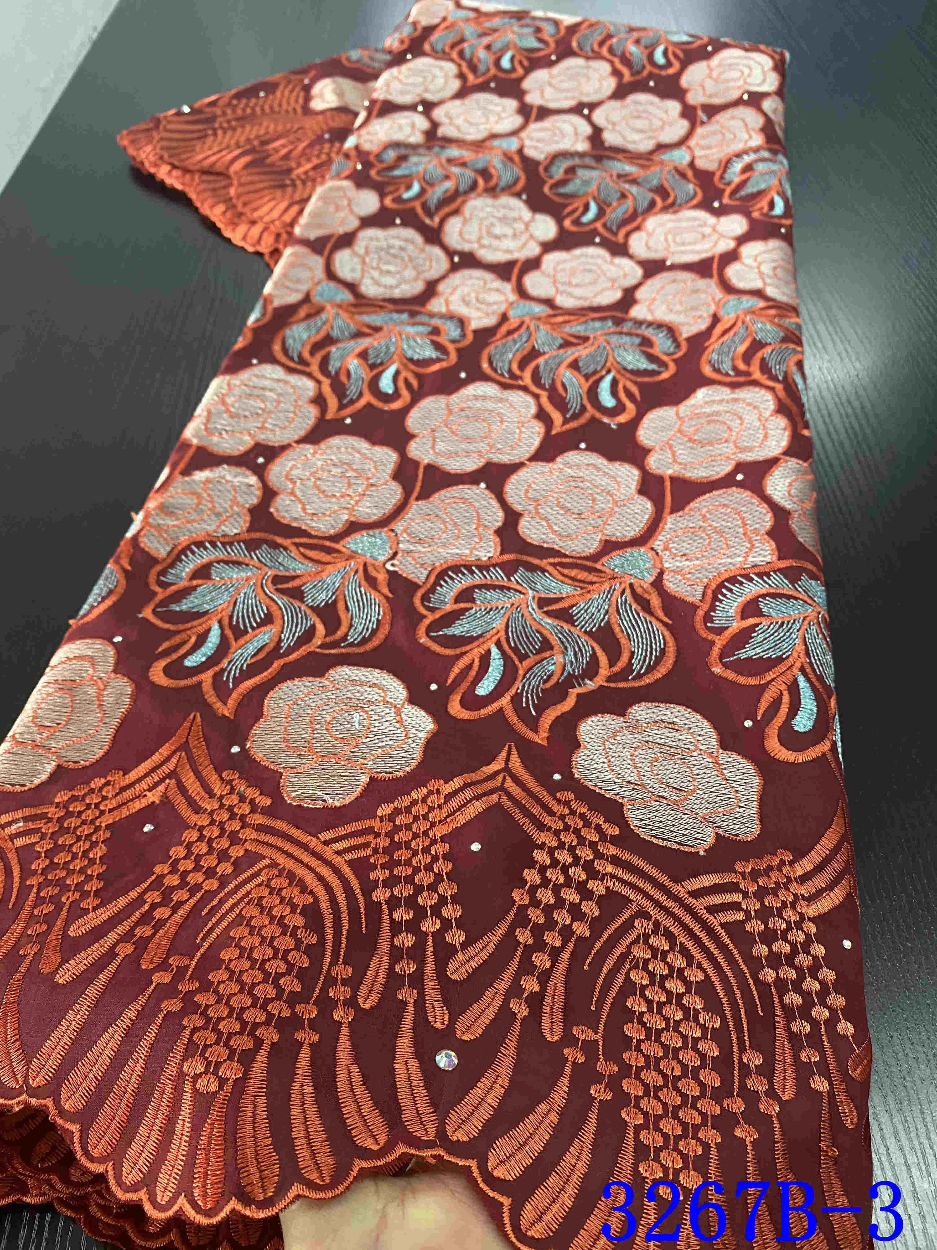 african dry lace fabric lace material tissu broderie dubai cotton fabric voile lace in switzerland YA3267B-6: Picture 3