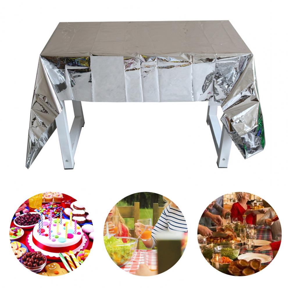 Universal Shiny Table Cloth Party Tablecovers Easy to Use Plastic Tablecloth Shiny for Home