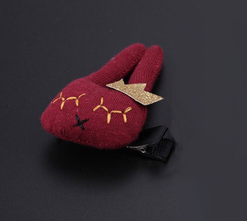 1Piece Cute Baby Girls Big Rabbit Hairpin Hair Barrettes Cartoon Kids Hair Clips Handmade Headwear Lovely Style Hair Accessories: Red Clip