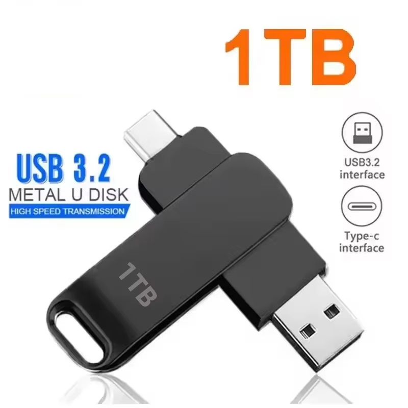 16TB USB 3.2 Flash Drives High Speed Transfer Metal Pendrive Memory card Pendrive Flash Disk Memoria Waterproof Stick: Orange