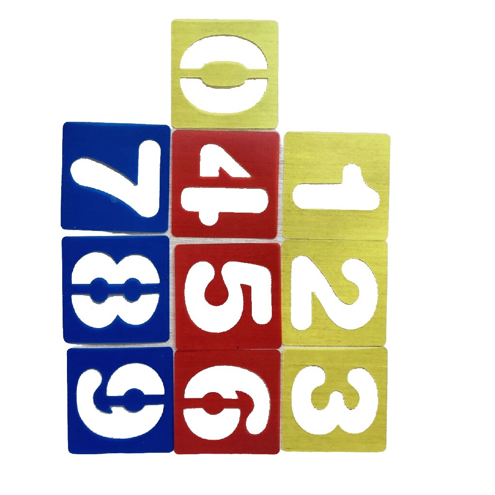 10-piece Stencils for Painting Plastic Alphabet and Number Template Children Learning Supplies DIY Crafts Artwork